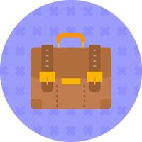 Suitcase Flat Sticker Icon vector