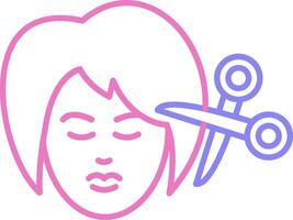 Woman Hair Linear Two Colour Icon vector