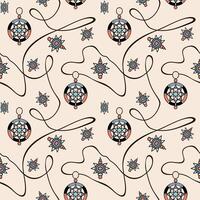 Seamless pattern with pendants and ropes. Seamless vector pattern with jewelry elements and fashion accessories