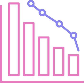 Decrease Linear Two Colour Icon vector
