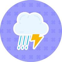 Thunder strom Flat Sticker Icon vector