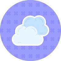 nublado plano pegatina icono vector