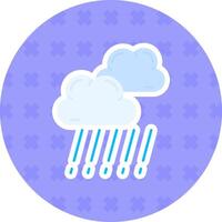 Rain Flat Sticker Icon vector