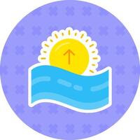 Sunrise Flat Sticker Icon vector