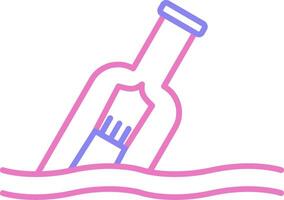 Message In A Bottle Linear Two Colour Icon vector