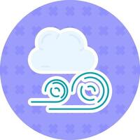 Windy Flat Sticker Icon vector