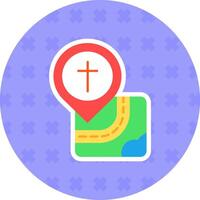 Iglesia plano pegatina icono vector