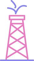 Oil Tower Linear Two Colour Icon vector