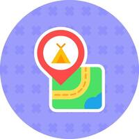 Caming Flat Sticker Icon vector