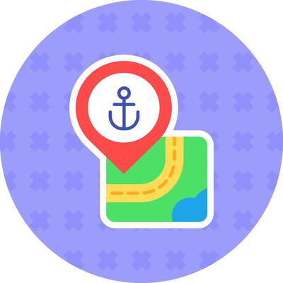 Port Flat Sticker Icon
