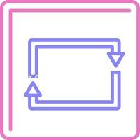 Rectangular Arrow Linear Two Colour Icon vector