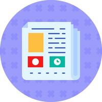 Newspaper Flat Sticker Icon vector