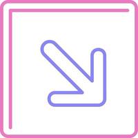 Down Right Linear Two Colour Icon vector