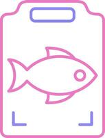 Fish Cooking Linear Two Colour Icon vector