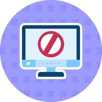 Ban Flat Sticker Icon vector