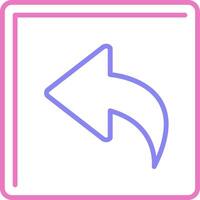 Curved Left Linear Two Colour Icon vector