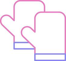 Kitchen Gloves Linear Two Colour Icon vector
