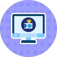 Camera Flat Sticker Icon vector