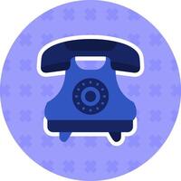 Telephone Flat Sticker Icon vector