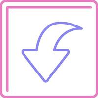 Curved Down Linear Two Colour Icon vector