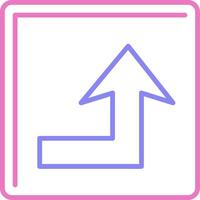 Turn Up Linear Two Colour Icon vector