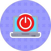 Power off Flat Sticker Icon vector