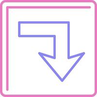 Turn Down Linear Two Colour Icon vector