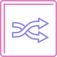 Shuffle Linear Two Colour Icon vector