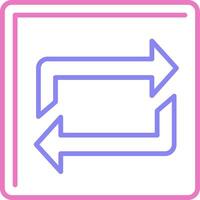 Repeat Linear Two Colour Icon vector
