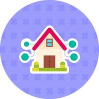 House Flat Sticker Icon vector