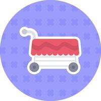 Cart Flat Sticker Icon vector