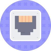 Ethernet Flat Sticker Icon vector