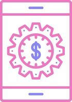 Online Business Linear Two Colour Icon vector