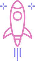 Rocket Linear Two Colour Icon vector