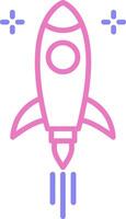 Rocket Linear Two Colour Icon vector