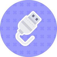 USB plano pegatina icono vector