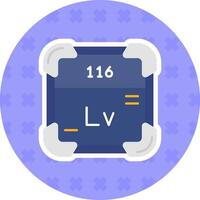 livermorium plano pegatina icono vector