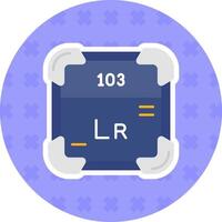 Lawrencium Flat Sticker Icon vector