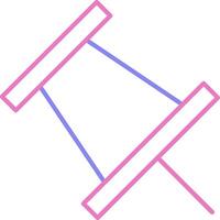 Push Pin Linear Two Colour Icon vector