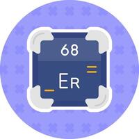 Erbium Flat Sticker Icon vector