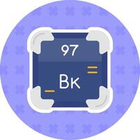 Berkelium Flat Sticker Icon vector