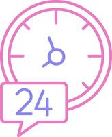 24 Hours Linear Two Colour Icon vector