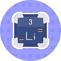 Lithium Flat Sticker Icon vector