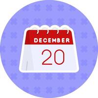 20th of December Flat Sticker Icon vector