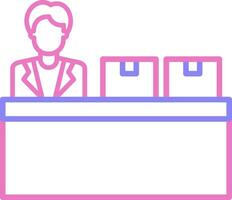Checkin Linear Two Colour Icon vector