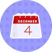 4th of December Flat Sticker Icon vector