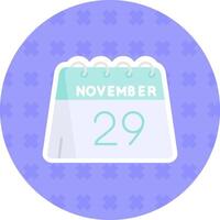 29th of November Flat Sticker Icon vector