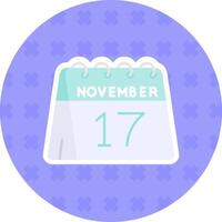 17th of November Flat Sticker Icon vector