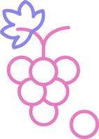 Grapes Linear Two Colour Icon vector