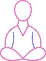 Meditation Linear Two Colour Icon vector